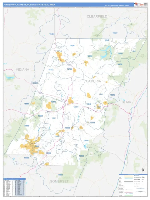 Johnstown metro area map