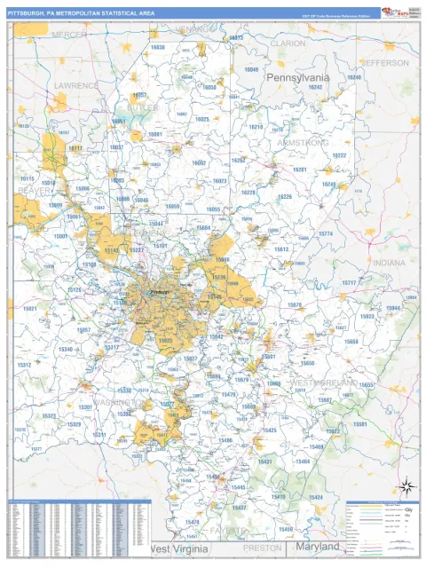 Pittsburgh metro area map