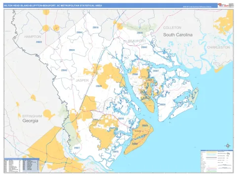 Hilton Head Island-Bluffton-Beaufort metro area map