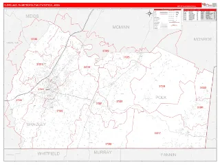Cleveland Metro Area RedLine style ZIP Code wall map