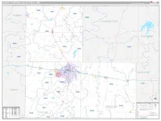 Abilene Metro Area Classic style ZIP Code wall map