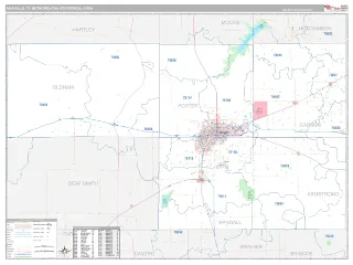 Amarillo Metro Area Classic style ZIP Code wall map