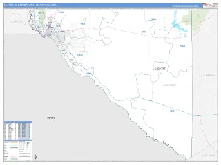 El Paso Metro Area Business Reference style ZIP Code wall map