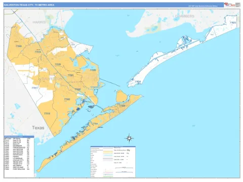 Galveston-Texas City metro area map