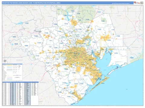 Houston-The Woodlands-Sugar Land metro area map