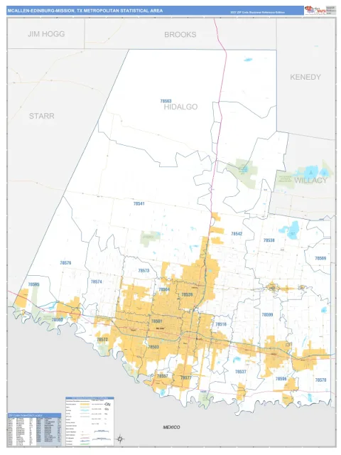 McAllen-Edinburg-Mission metro area map