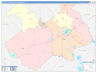 Victoria Metro Area ColorCast style ZIP Code wall map