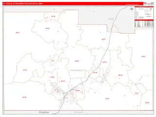 St. George Metro Area RedLine style ZIP Code wall map