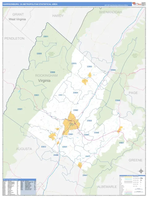 Harrisonburg metro area map