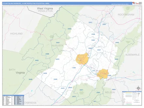Staunton-Waynesboro metro area map