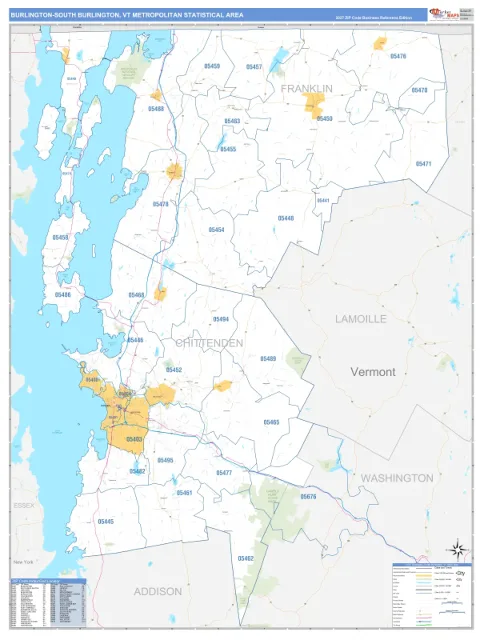 Burlington-South Burlington metro area map