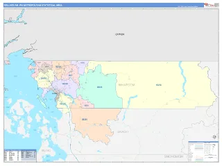 Bellingham Metro Area ColorCast style ZIP Code wall map