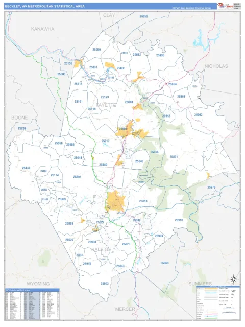 Beckley metro area map