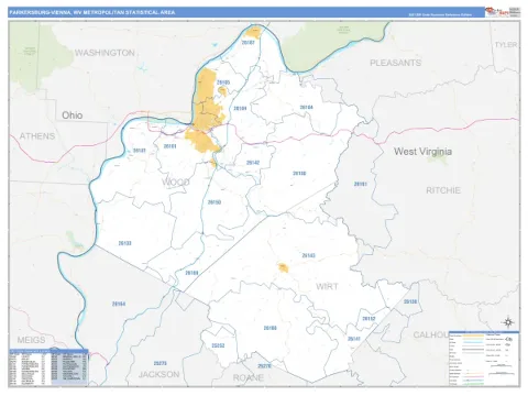 Parkersburg-Vienna metro area map
