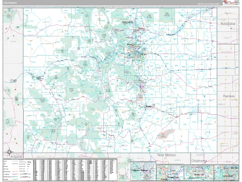 Colorado ZIP Code wall map in the Classic Style
