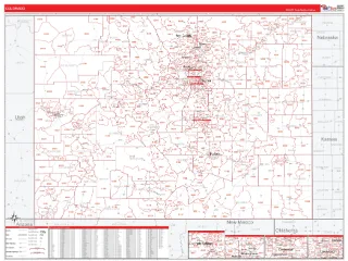 Colorado RedLine style ZIP Code wall map