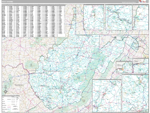 West Virginia ZIP Code wall map in the Classic Style