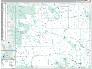 Wyoming Classic style ZIP Code wall map